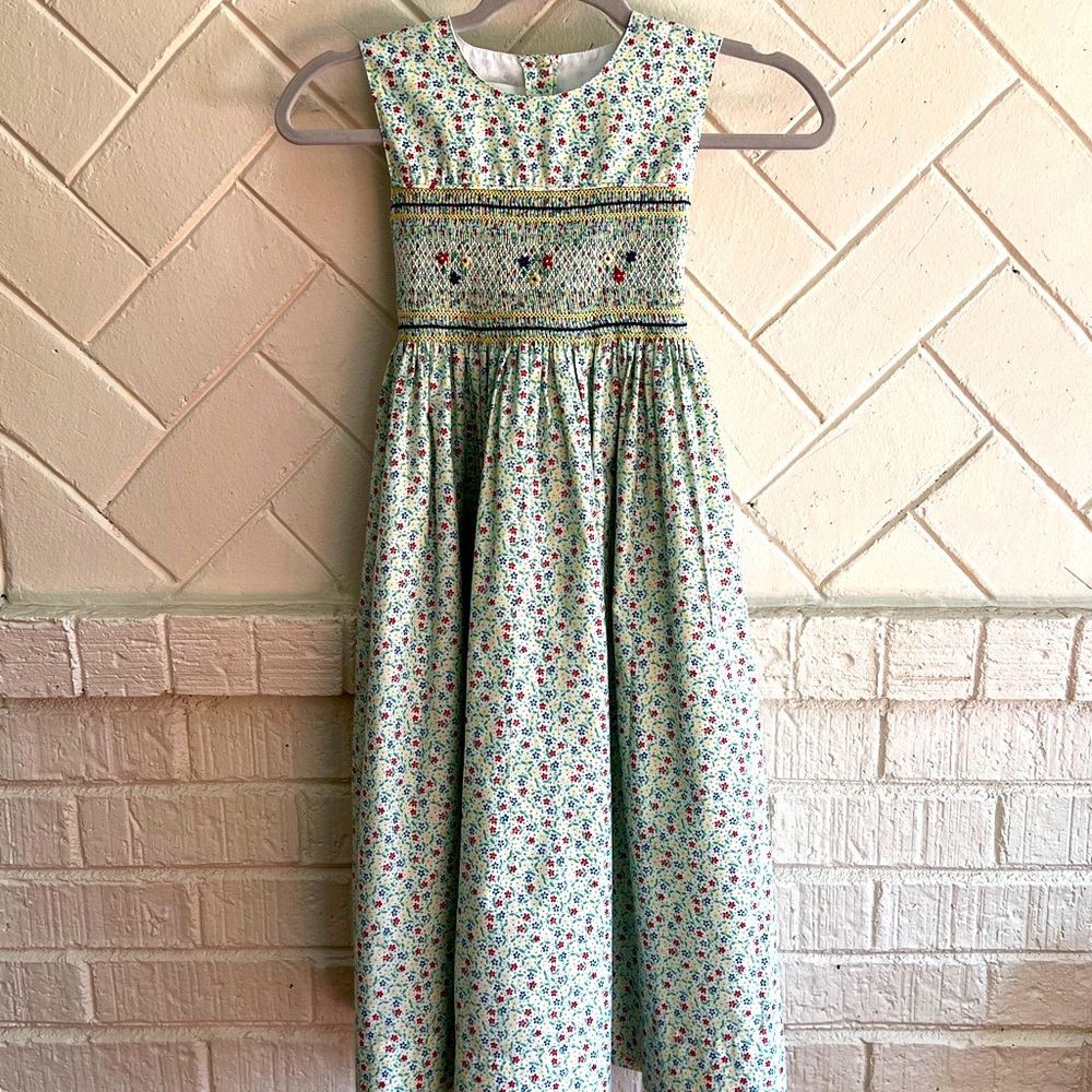 New w/o Tags Girl’s Strasburg Smocked Summer Dress, Size 7, Retail $140